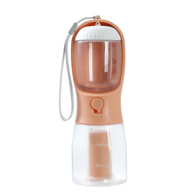 3-in-1 Portable Dog Water Bottle with Food Container & Waste Bag Dispenser