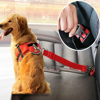 Adjustable Pet Car Seat Belt – Safety Harness Clip for Dogs & Cats | Nylon Vehicle Restraint