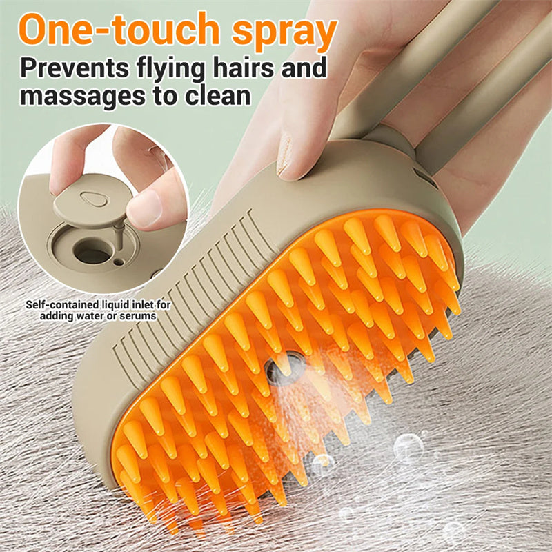 🧼 Cat Steam Brush – 3-in-1 Electric Steamy Pet Grooming Comb | Hair Removal & Massage for Dogs & Cats 🐾
