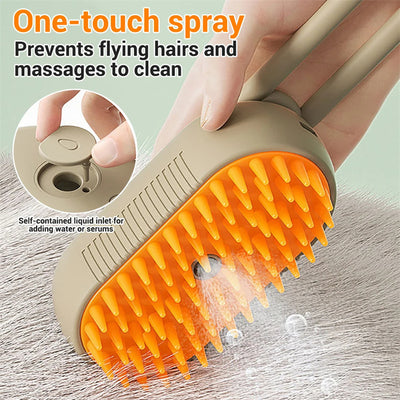 🧼 Cat Steam Brush – 3-in-1 Electric Steamy Pet Grooming Comb | Hair Removal & Massage for Dogs & Cats 🐾