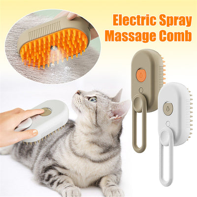 🧼 Cat Steam Brush – 3-in-1 Electric Steamy Pet Grooming Comb | Hair Removal & Massage for Dogs & Cats 🐾