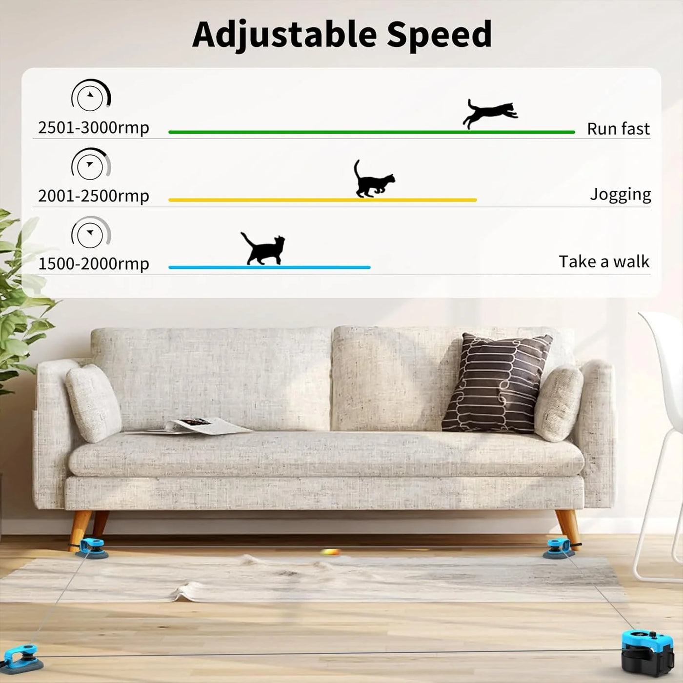 Automatic Interactive Cat Toy with Moving Feather Teaser