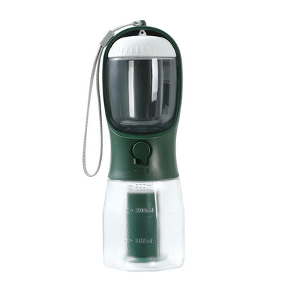 3-in-1 Portable Dog Water Bottle with Food Container & Waste Bag Dispenser