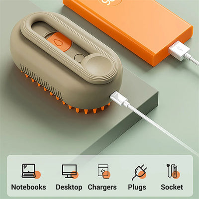 🧼 Cat Steam Brush – 3-in-1 Electric Steamy Pet Grooming Comb | Hair Removal & Massage for Dogs & Cats 🐾