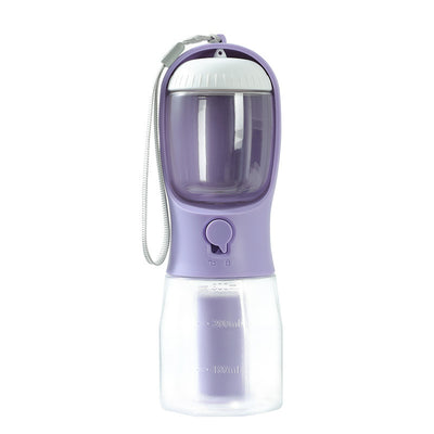 3-in-1 Portable Dog Water Bottle with Food Container & Waste Bag Dispenser