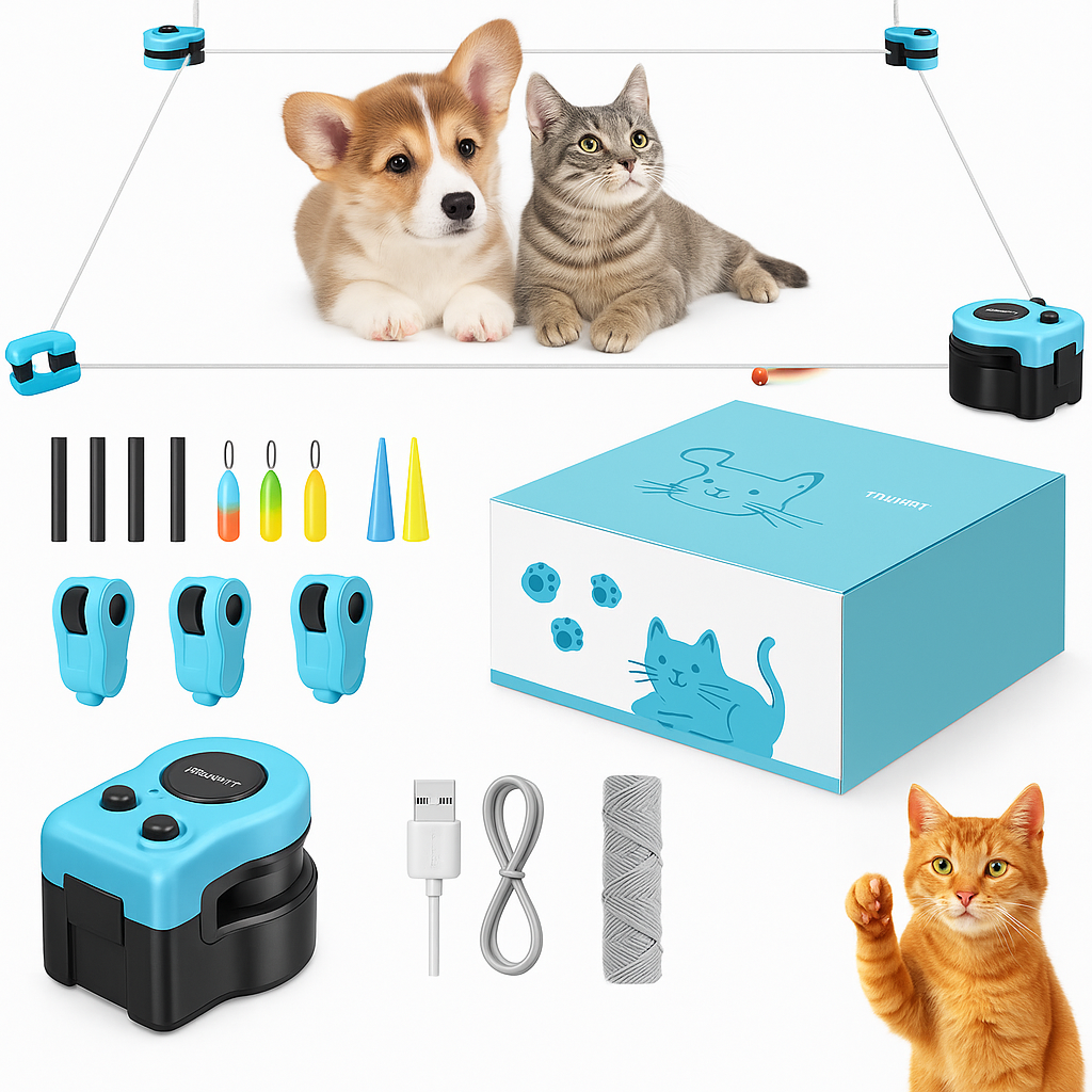Automatic Interactive Cat Toy with Moving Feather Teaser