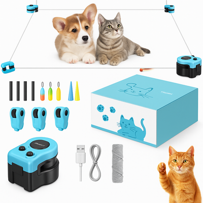 Automatic Interactive Cat Toy with Moving Feather Teaser