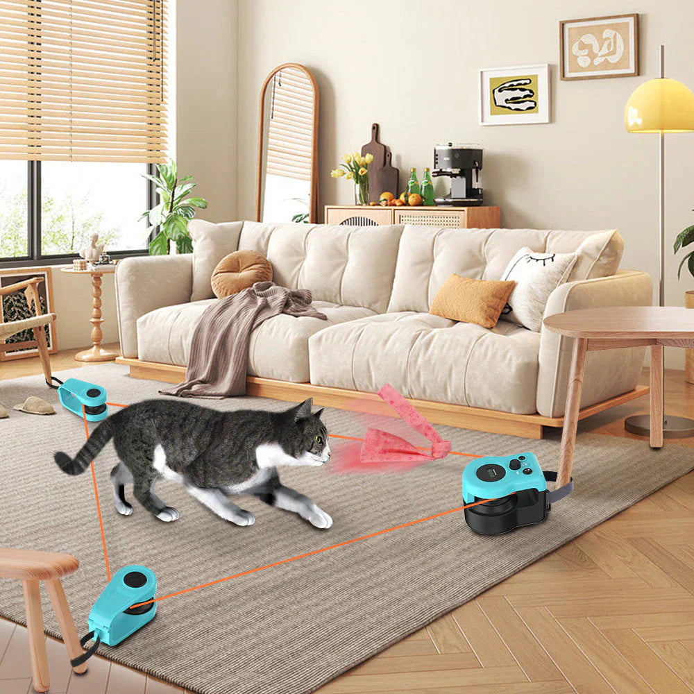 Automatic Interactive Cat Toy with Moving Feather Teaser