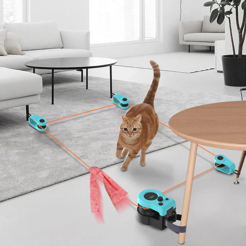 Automatic Interactive Cat Toy with Moving Feather Teaser